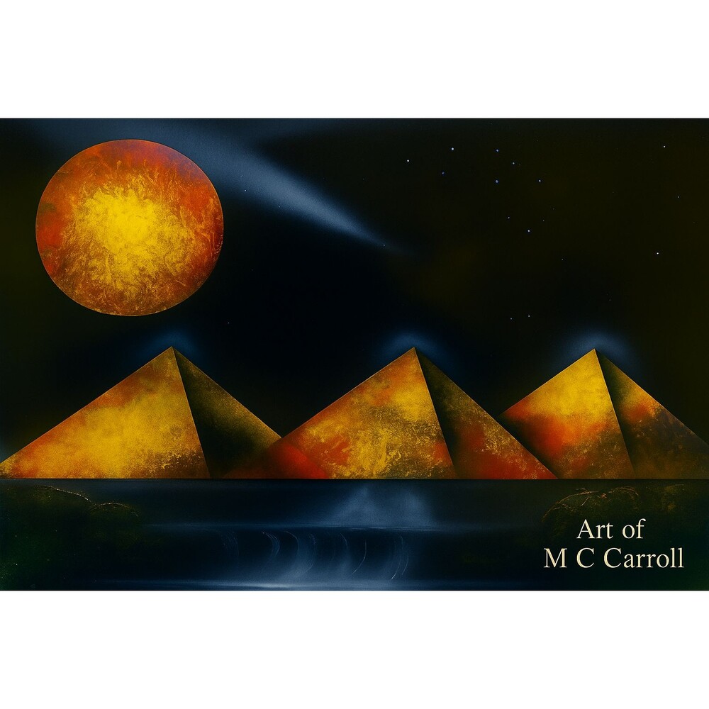Pyramid Sunset Sticker 3.25"x 2" Art of M C Carroll Vinyl Decal Buy 4 Get 1 Free
